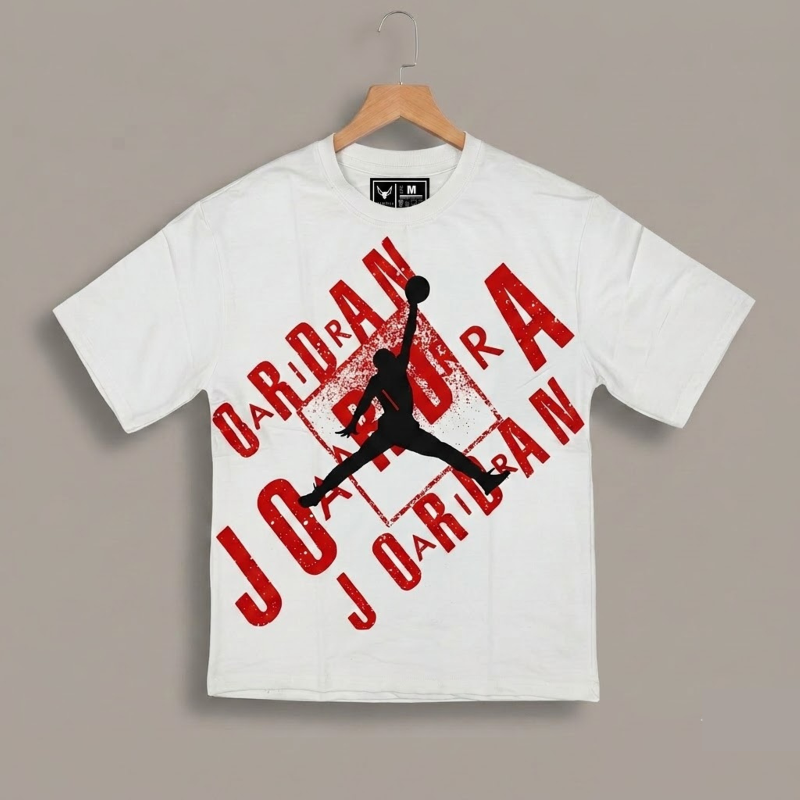 1 Print Jumpman Graphic Oversized White T-Shirt - Image 1
