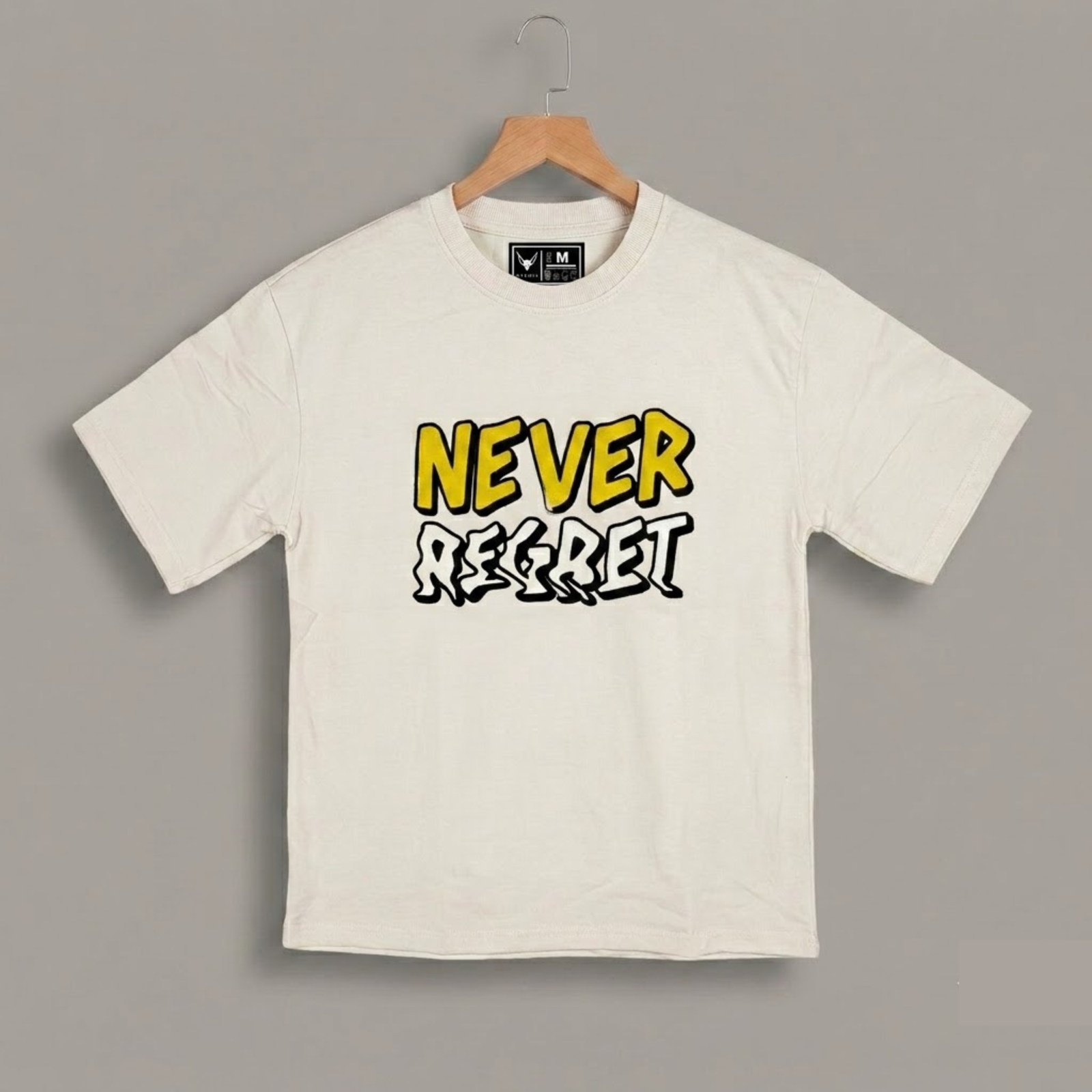 1 Graffiti Graphic Printed Oversized Cream T-Shirt - Image 1