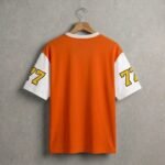 Retro Varsity Number 77 Raglan Block Oversized T-Shirt - Image 2