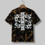 Balenciaga Paris Bleach-Wash Graphic Oversized T-Shirt - Image 2
