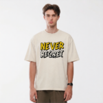 Graffiti Graphic Printed Oversized Cream T-Shirt - Image 4