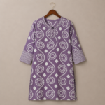 Bandhani Print Mauve Kurta Set with Dupatta - Image 2